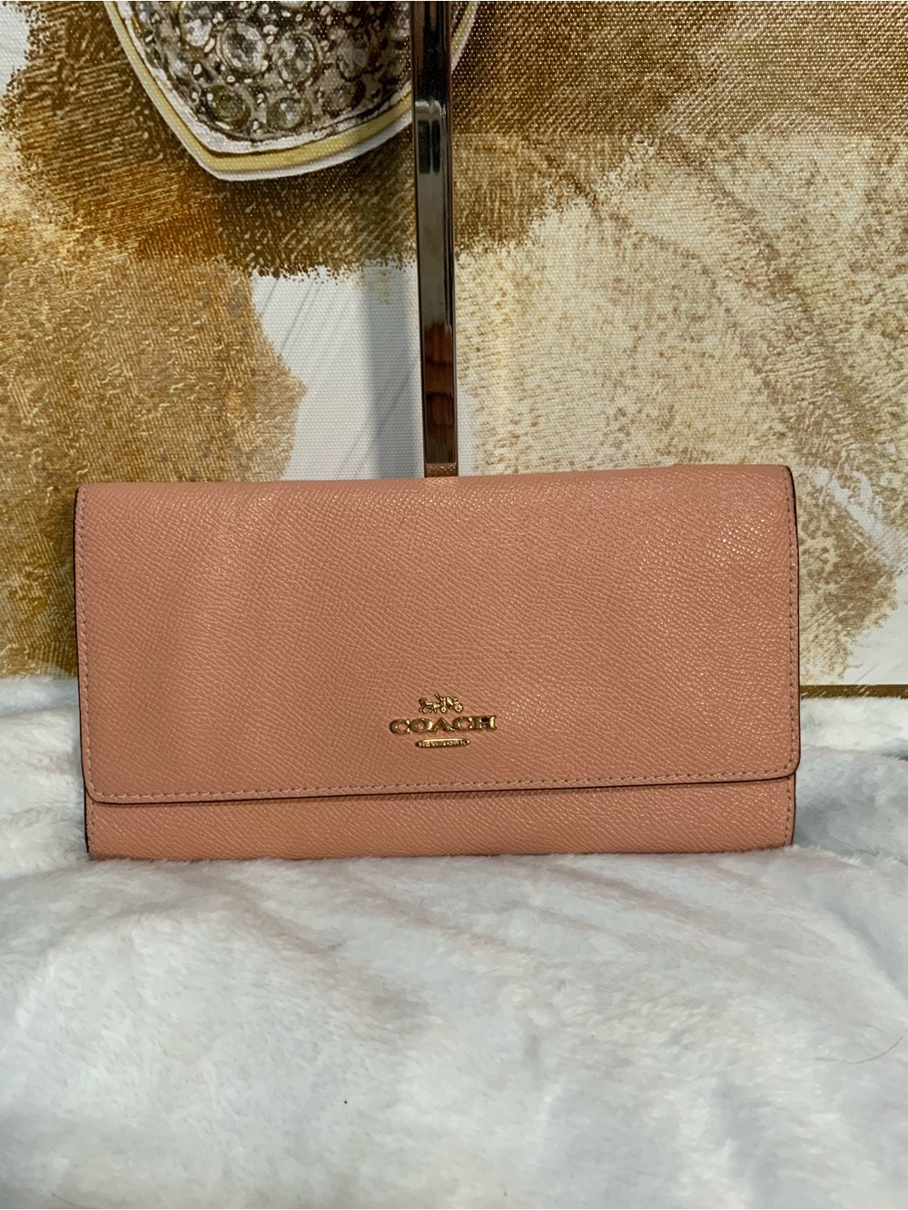 Coach Rose Pink Leather Continental Wallet